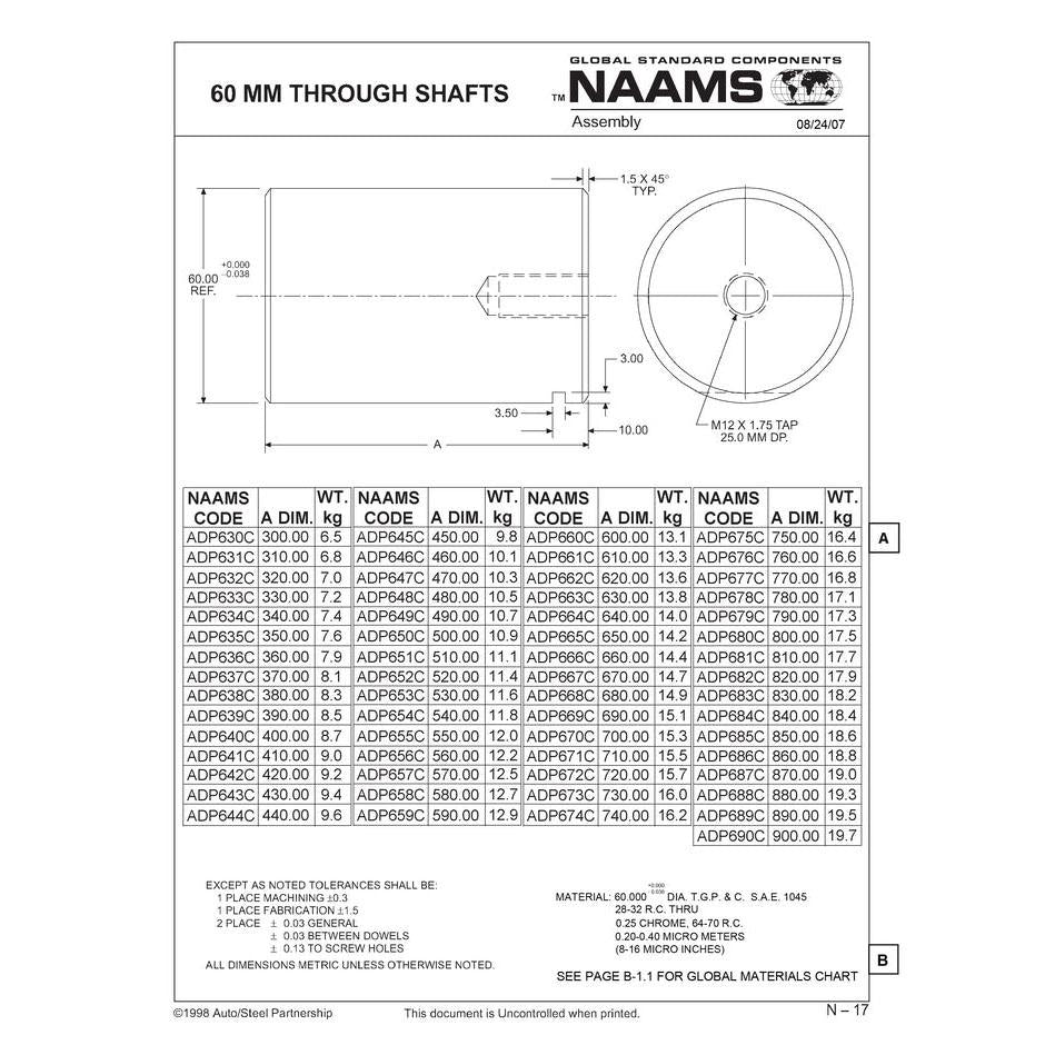NAAMS Through Shaft ADP687C 60mm Online Sale