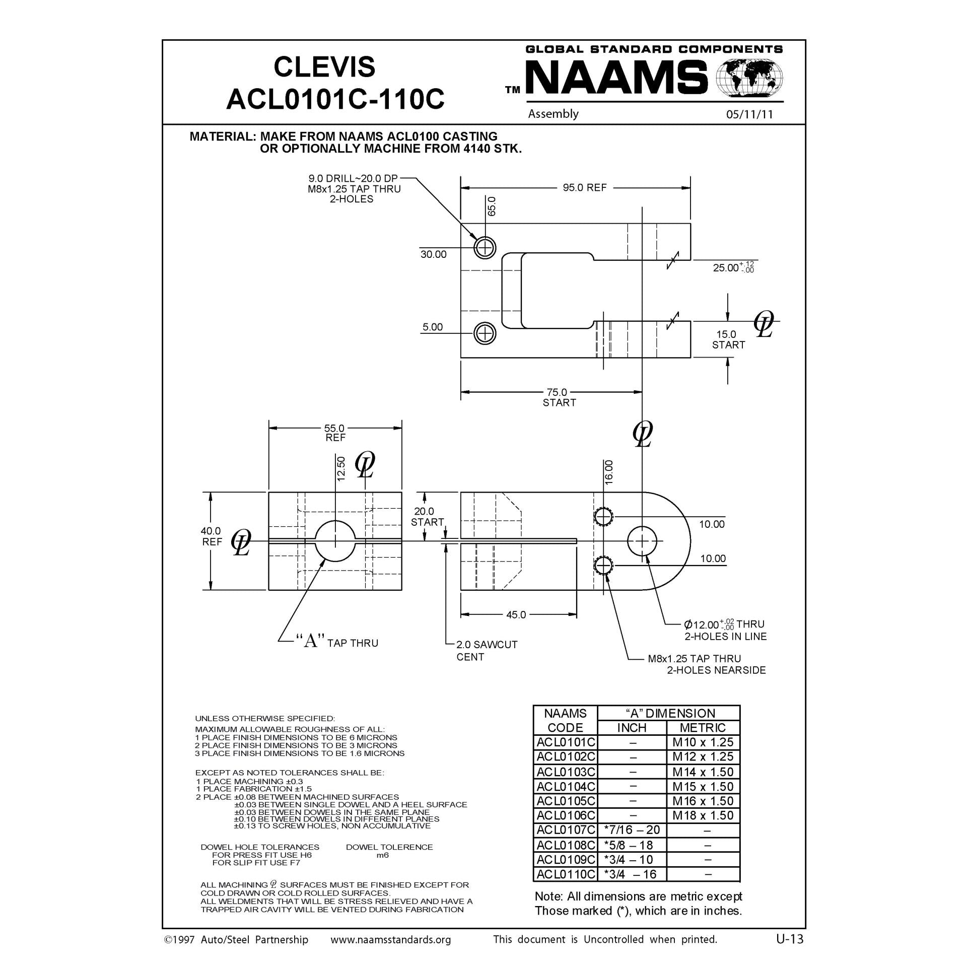 NAAMS Clevis Assembly ACL0110A Online