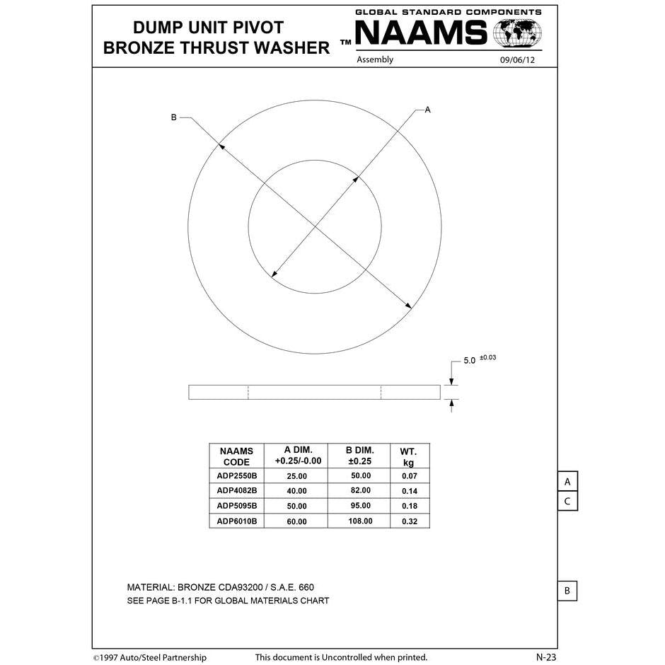NAAMS Thrust Washer ADP4082B Bronze Fashion