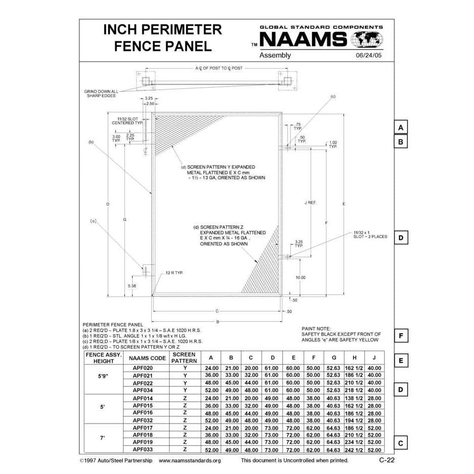 NAAMS Fence Panel APF021 Hot on Sale