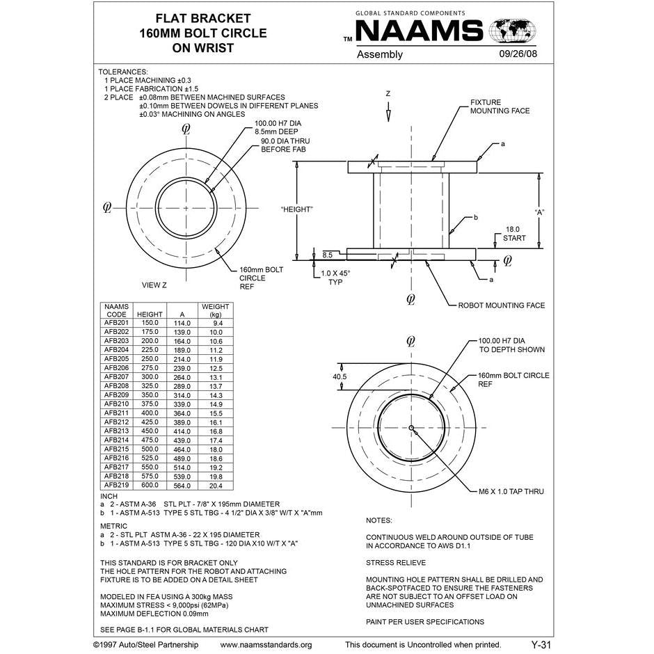 NAAMS Flat Bracket AFB204 Online Sale