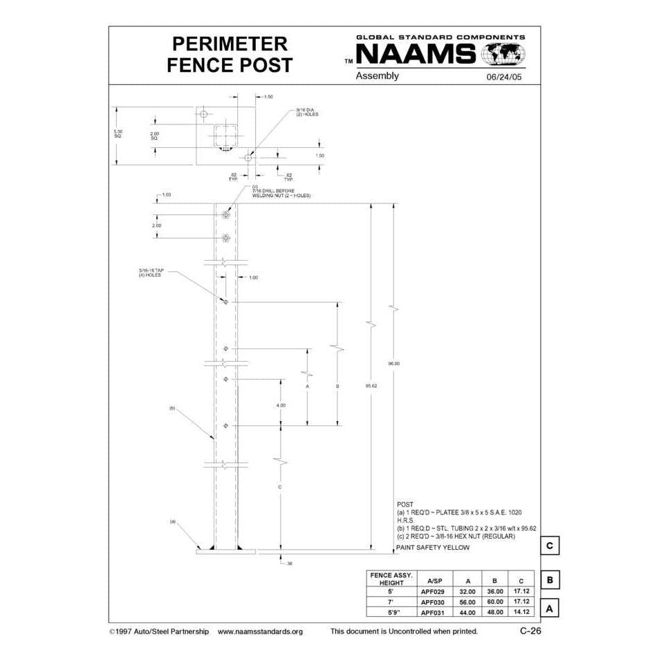 NAAMS Fence Post APF030 Sale
