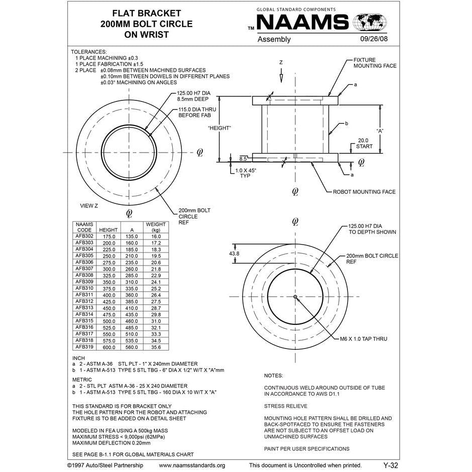 NAAMS Flat Bracket AFB317 Discount