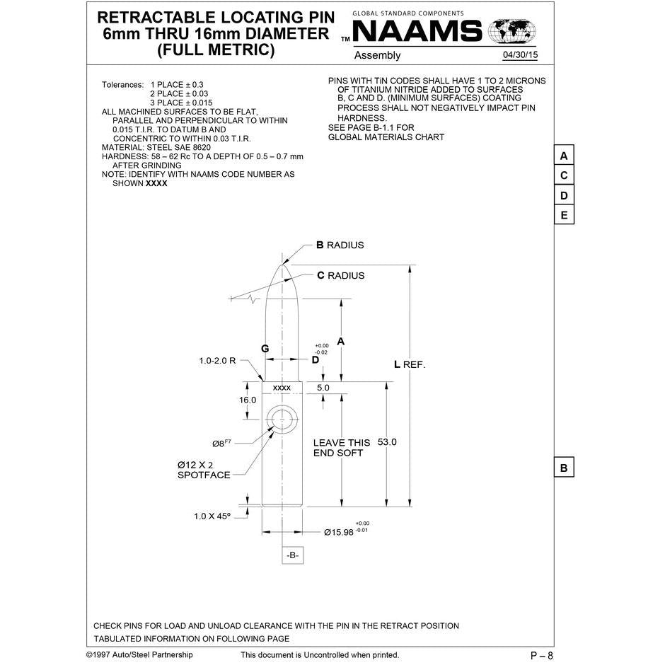 NAAMS Locating Pin APS061RT on Sale