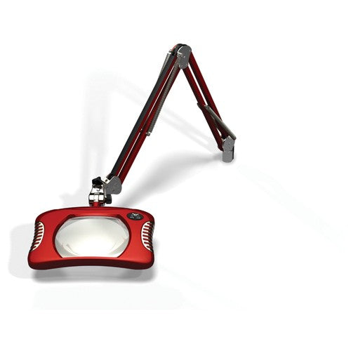 O.C. White KC53824004BR Green-LiteÆ 7″×5-1/4″Blazing Red Rectangular LED Magnifier; 43″ Reach; Table Edge Clamp Online Sale