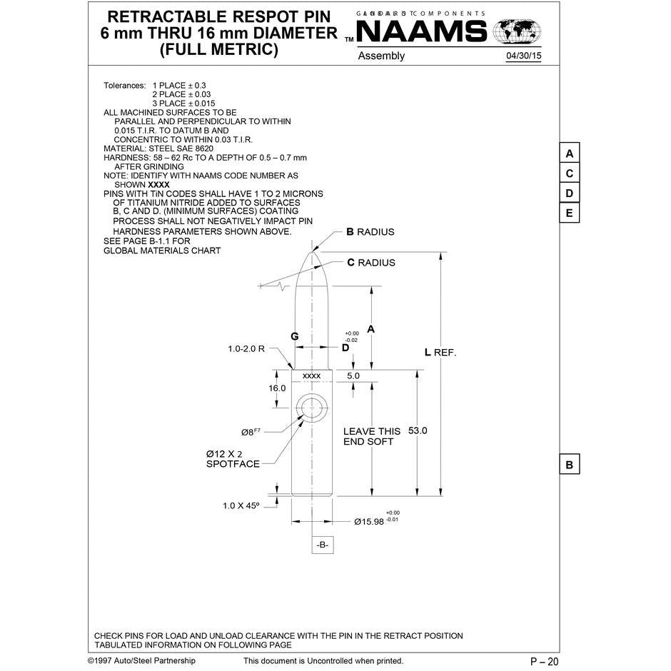 NAAMS Respot Pin ARP166R Supply