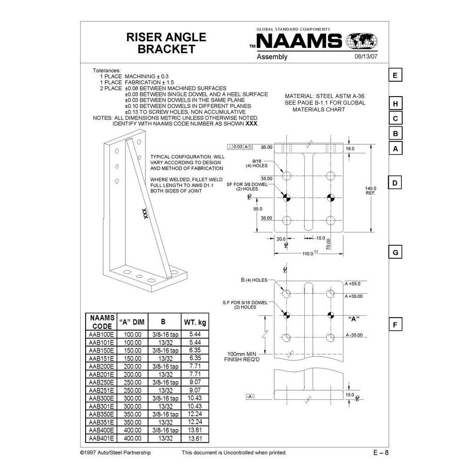 NAAMS Riser Angle Bracket AAB401E Online Sale