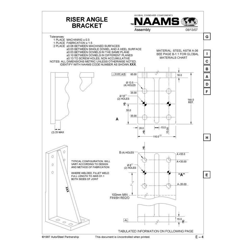 NAAMS Riser Angle Bracket AAB251M Discount