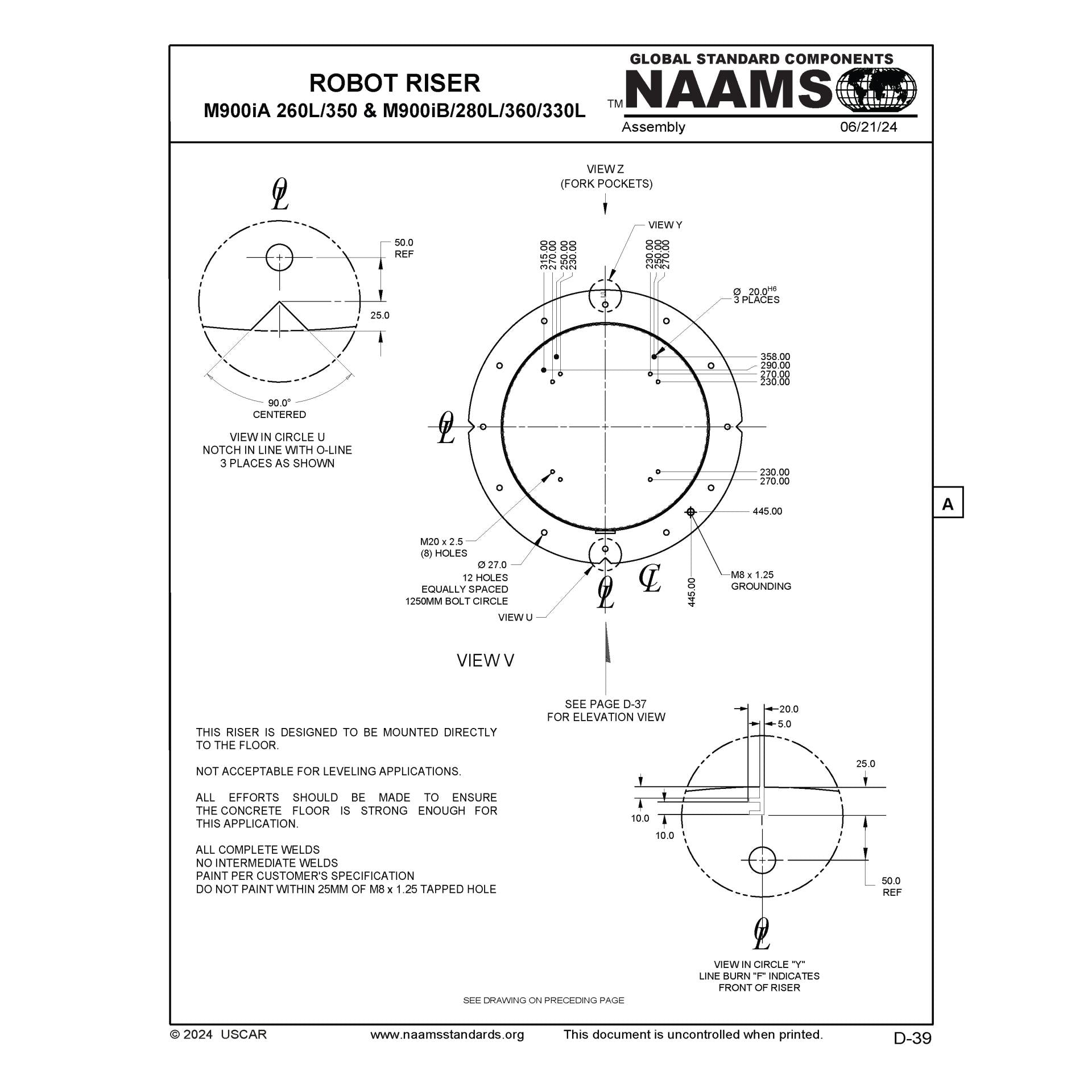 NAAMS Robot Riser ARR920 M900iA 260L/350 Sale