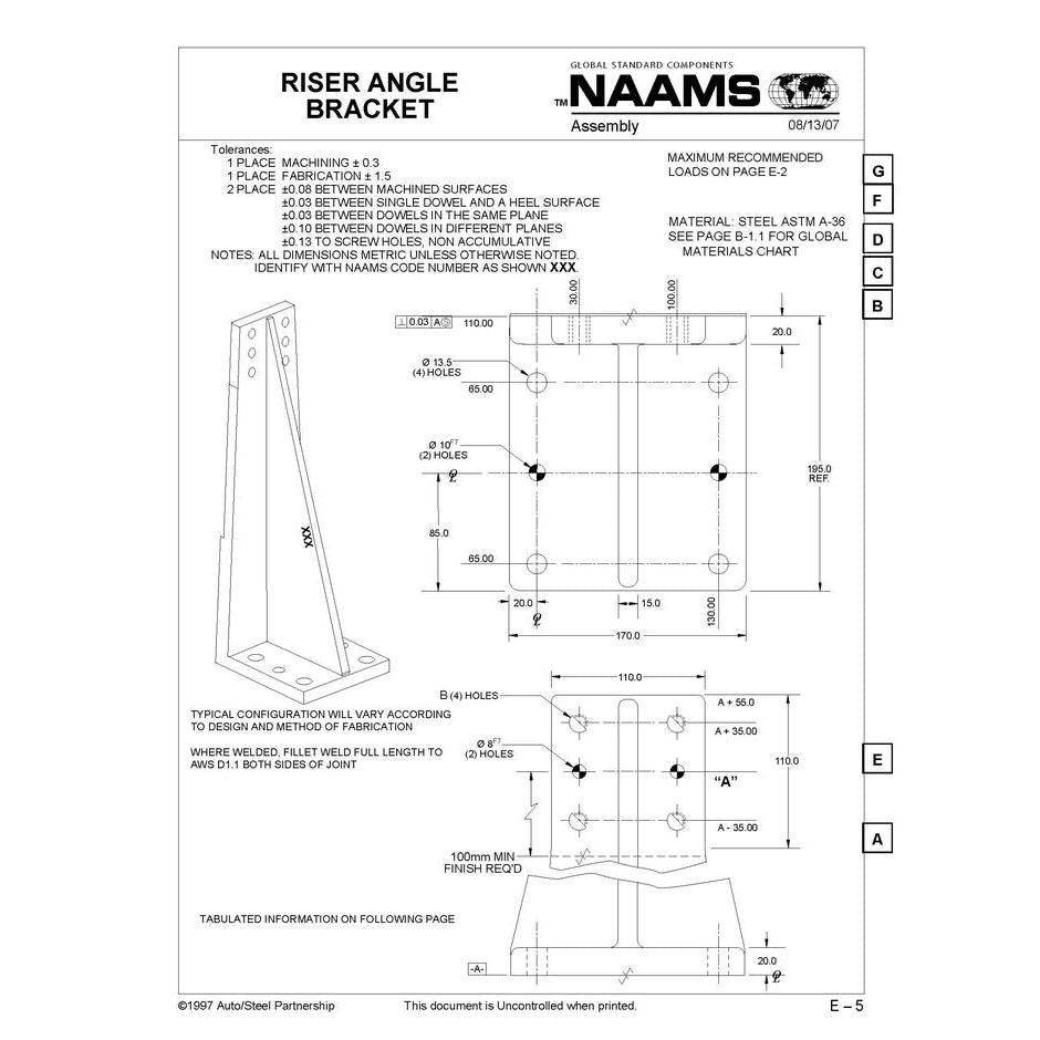 NAAMS Riser Angle Bracket ARA701M Online now