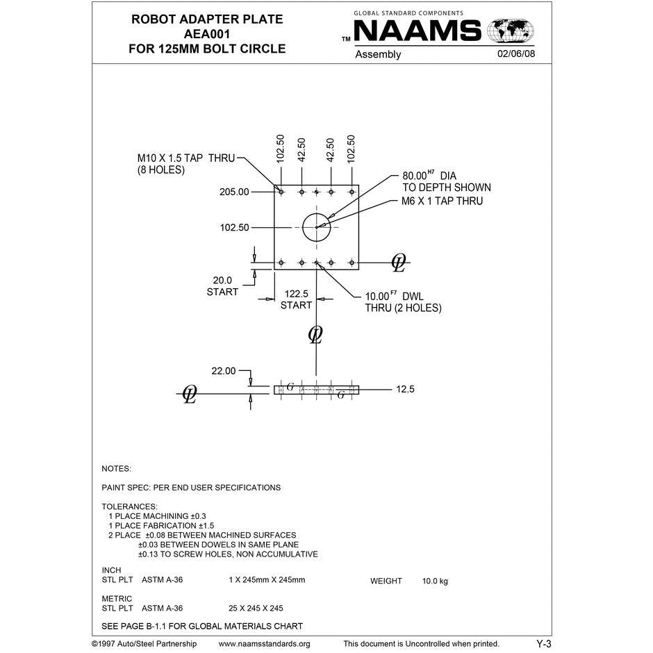 NAAMS Robot Adapter Plate AEA001 Online now