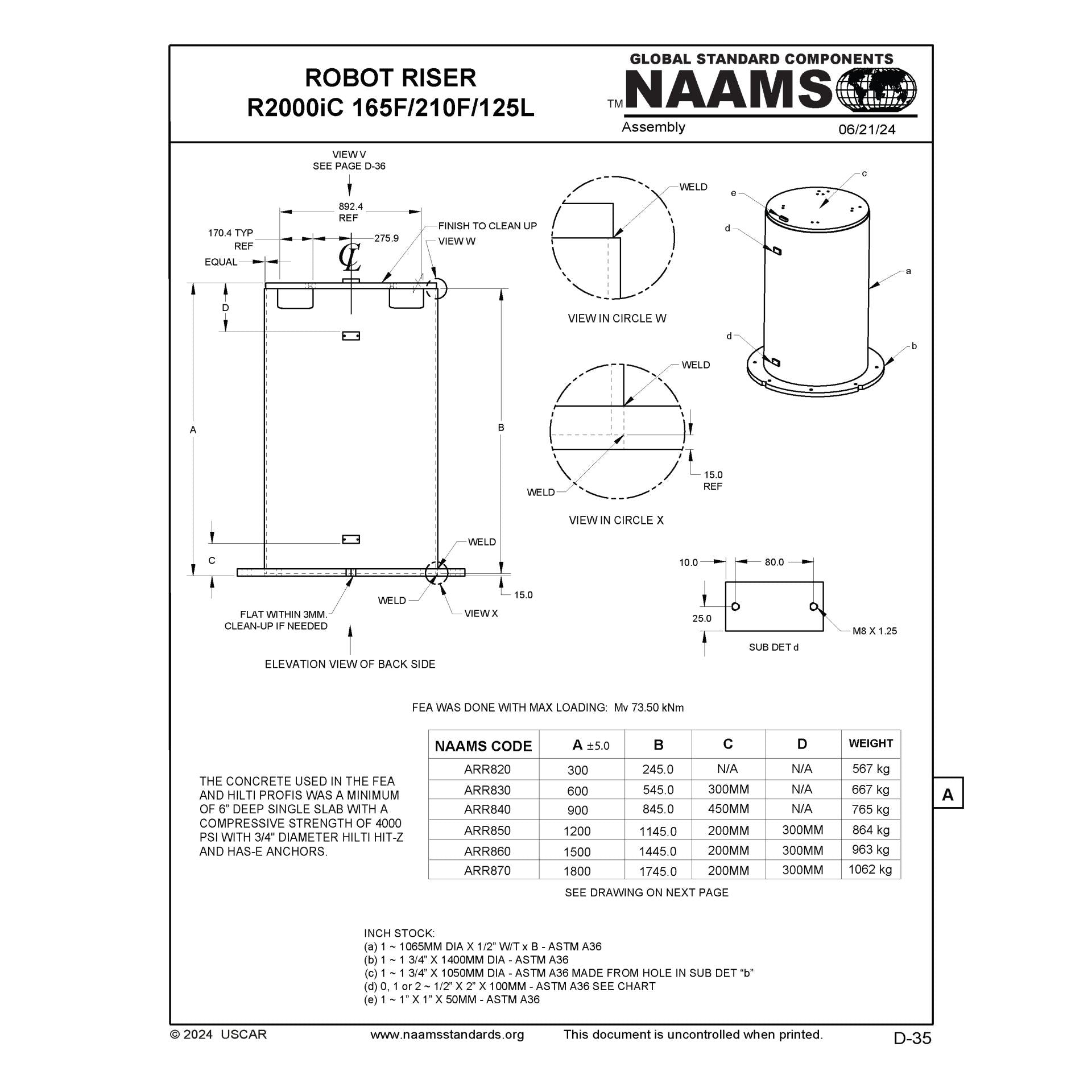 NAAMS Robot Riser ARR830 R2000iC 165F/210F/125L Sale