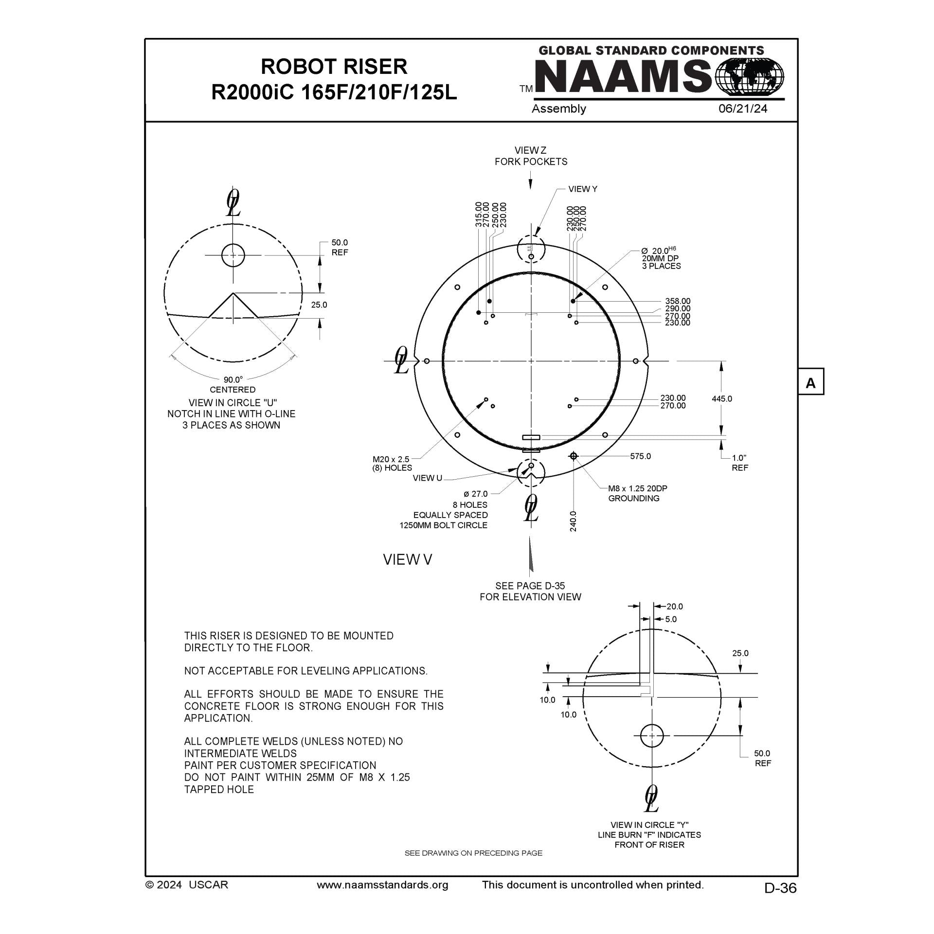 NAAMS Robot Riser ARR830 R2000iC 165F/210F/125L Sale