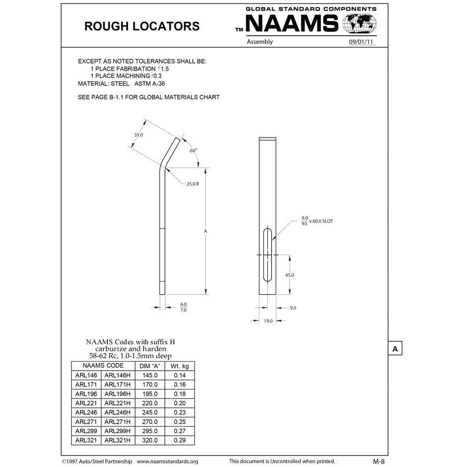 NAAMS Rough Locator ARL146H I-Shape Hardened Hot on Sale
