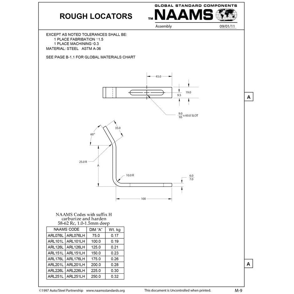 NAAMS Rough Locator ARL101L L-Shape Outside Bend Online Sale