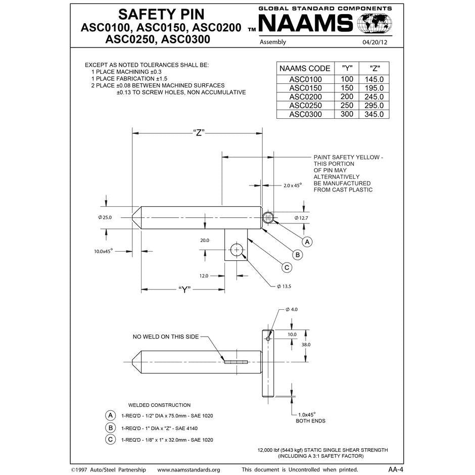 NAAMS Safety Pin ASC0150 Hot on Sale